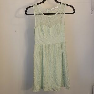 Forever 21 Mint Green Lace Overlay Dress sz S